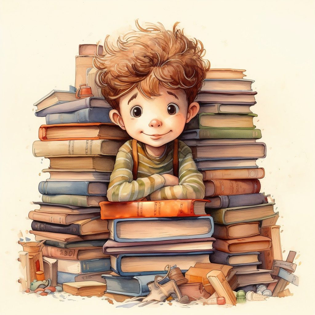 bambino che studia in homeschooling e ama leggere e apprendere dai libri
